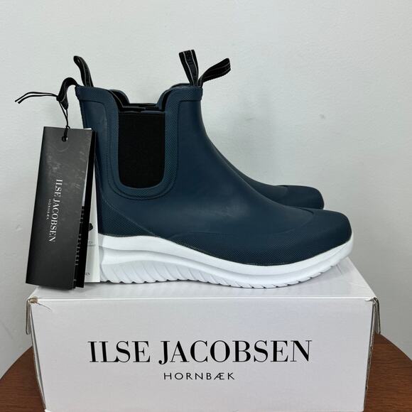 New Ilse Jacobsen Rubber Waterproof Rain Boot in Orion Blue Women's Size 10 - Picture 5 of 10